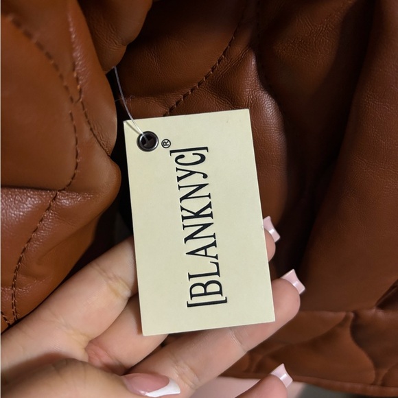 NWT BLANKNYC Faux Leather Quilted Brown Jacket - Picture 11 of 11